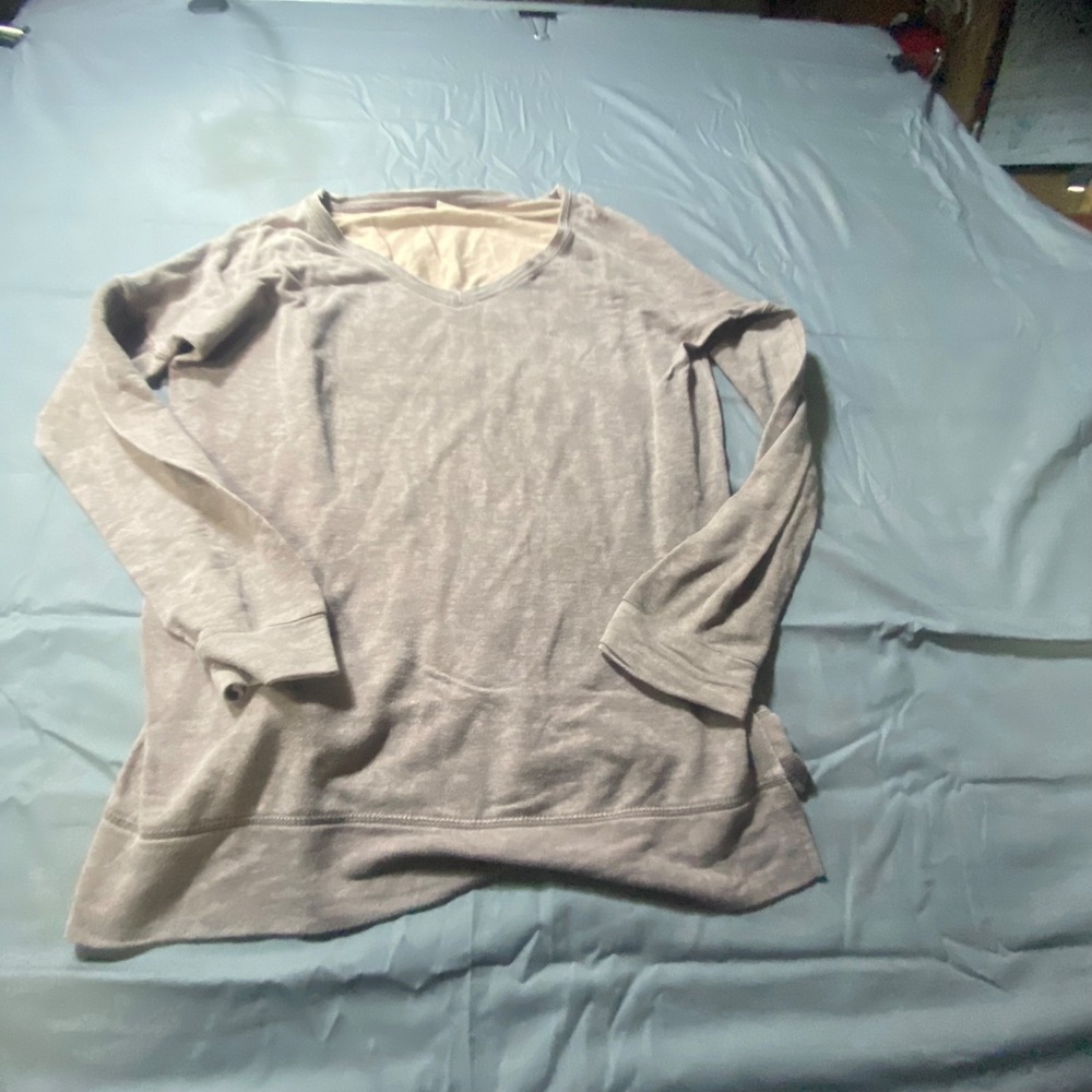 Tresics Womens Medium Purple Gray Long Sleeve Pullover Sweatshirt Casual Top